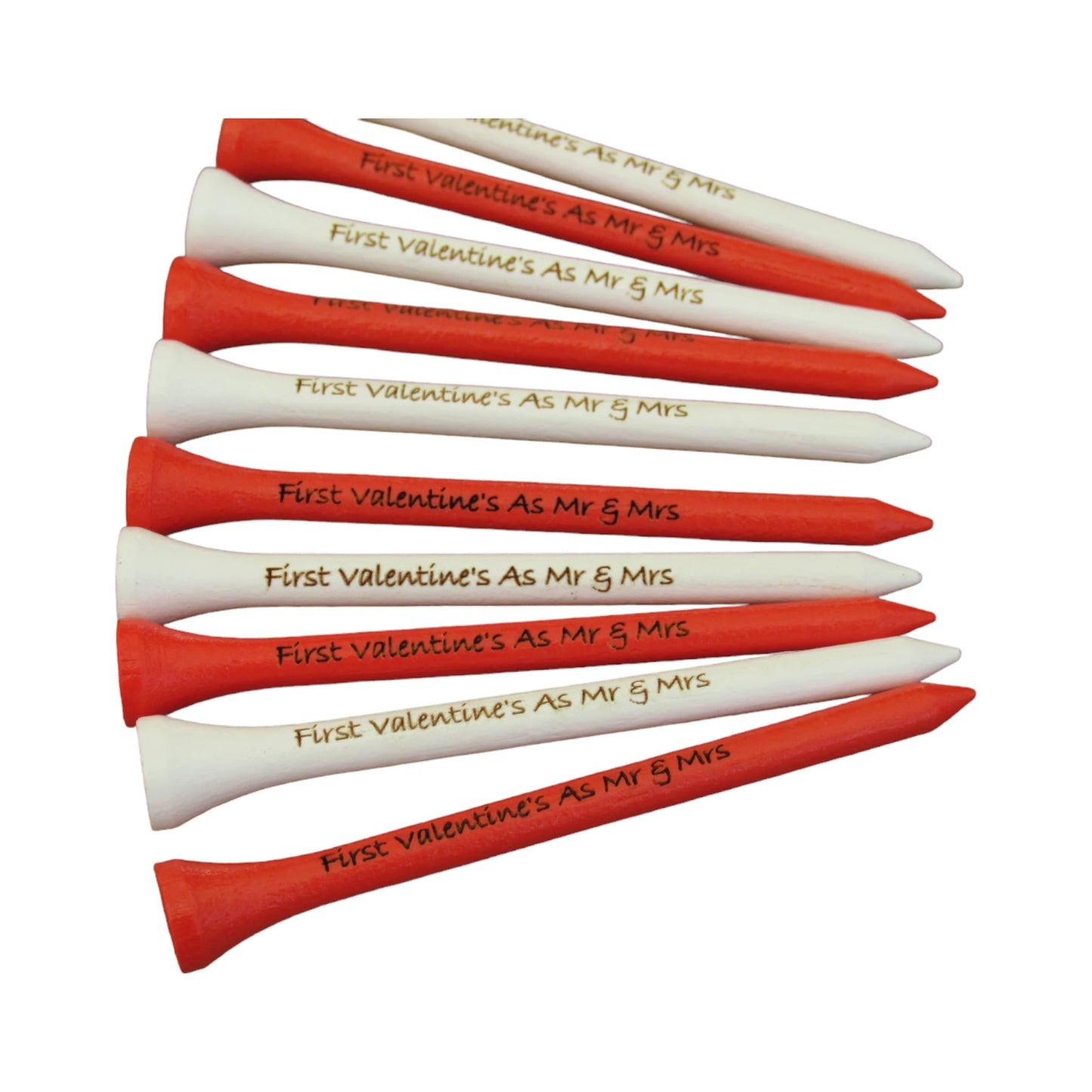 Red and White Personalised Golf Tees