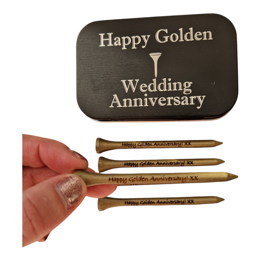 Golden Wedding Anniversary Golf Gift
