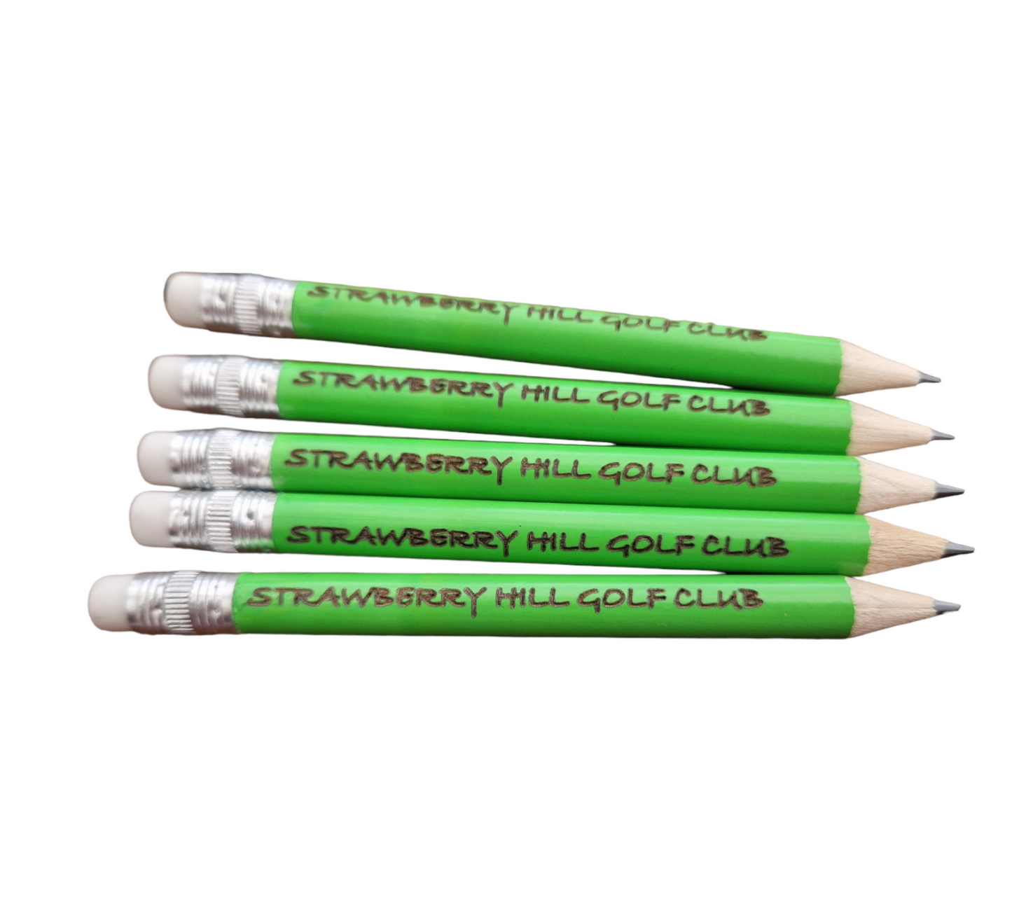 Green mini HB pencil featuring the text "STRAWERRY HILL GOLF CLUB"