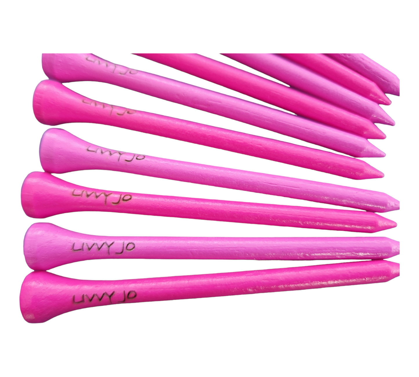 pink 83mm personalised golf tees